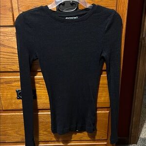 Michael Stars Classic Black Ribbed Top